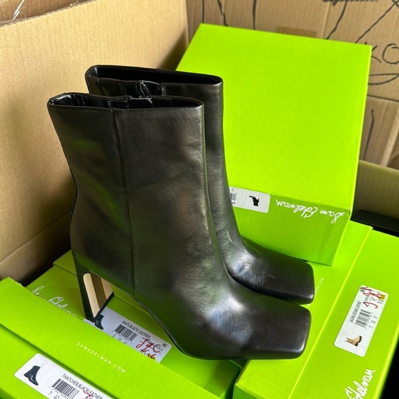 SAM EDELMAN ANIKA LEATHER MID-CALF BOOTS - Picture 5 of 10